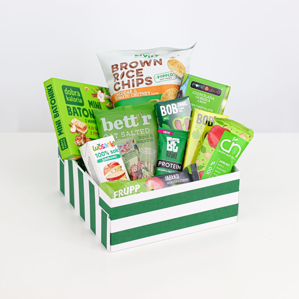 Zestaw prezentowy - prezent dla dziecka ze zdrowymi przekąskami słodyczami